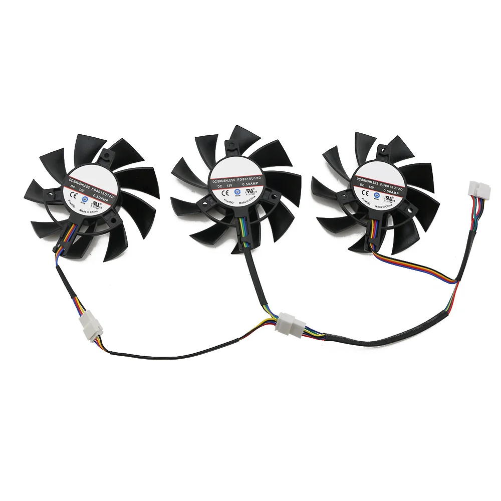 75MM 7Pin FD8015U12D GTX1660 RX5700 RX5700XT for ASUS GTX 1660Ti 1660super RX 5700 XT TUF X3 OC Graphics Cooling Fan