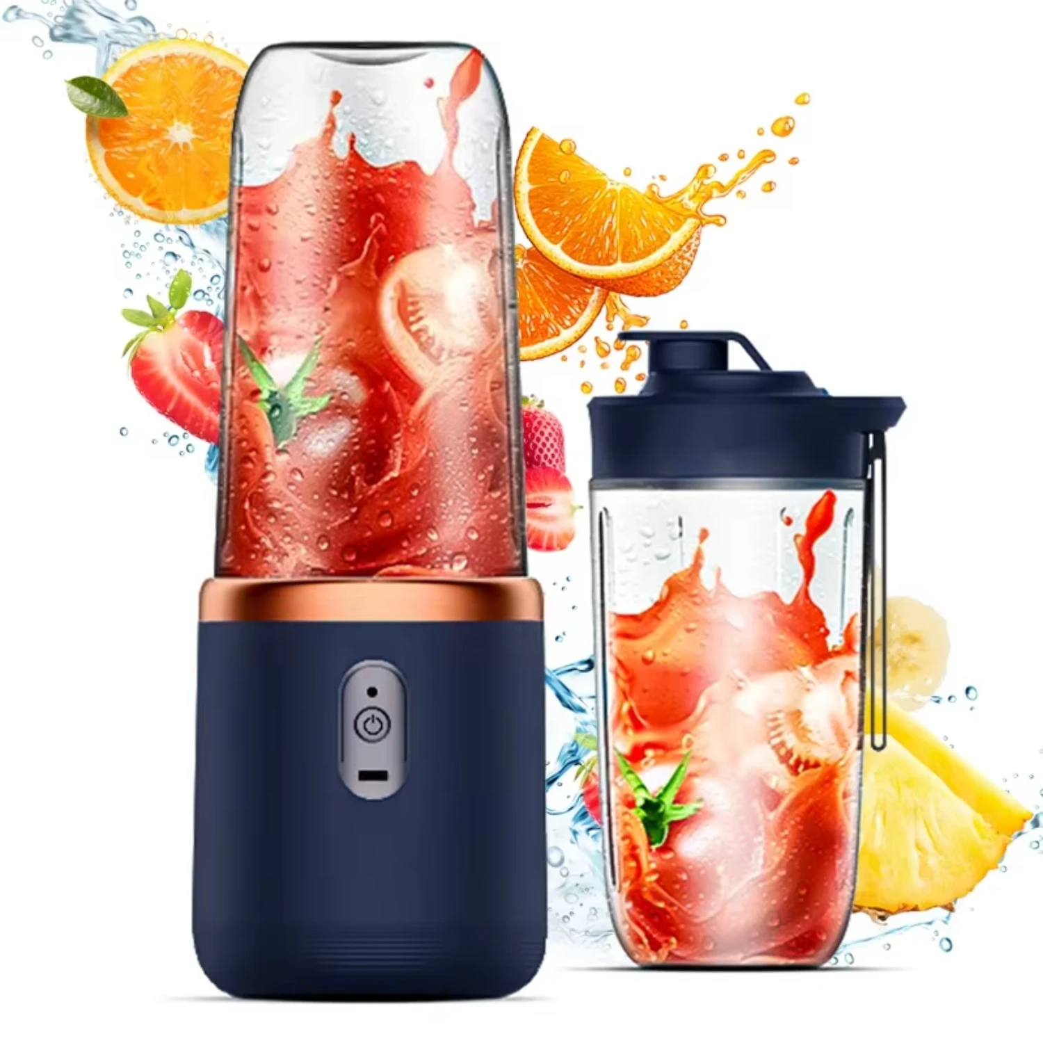 Travel Electric Juicer Cup, Portable Juicer Mixer, USB Charging, Fresh Fruit Juice, Personal Blender Smoothie, 6