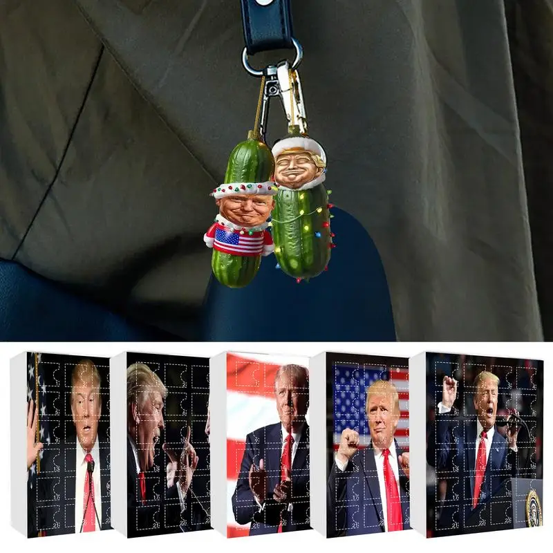 Trump Christmas Advent Calendar Christmas Acrylic Ornaments Countdown President Supporter Countdown Calendar for Window