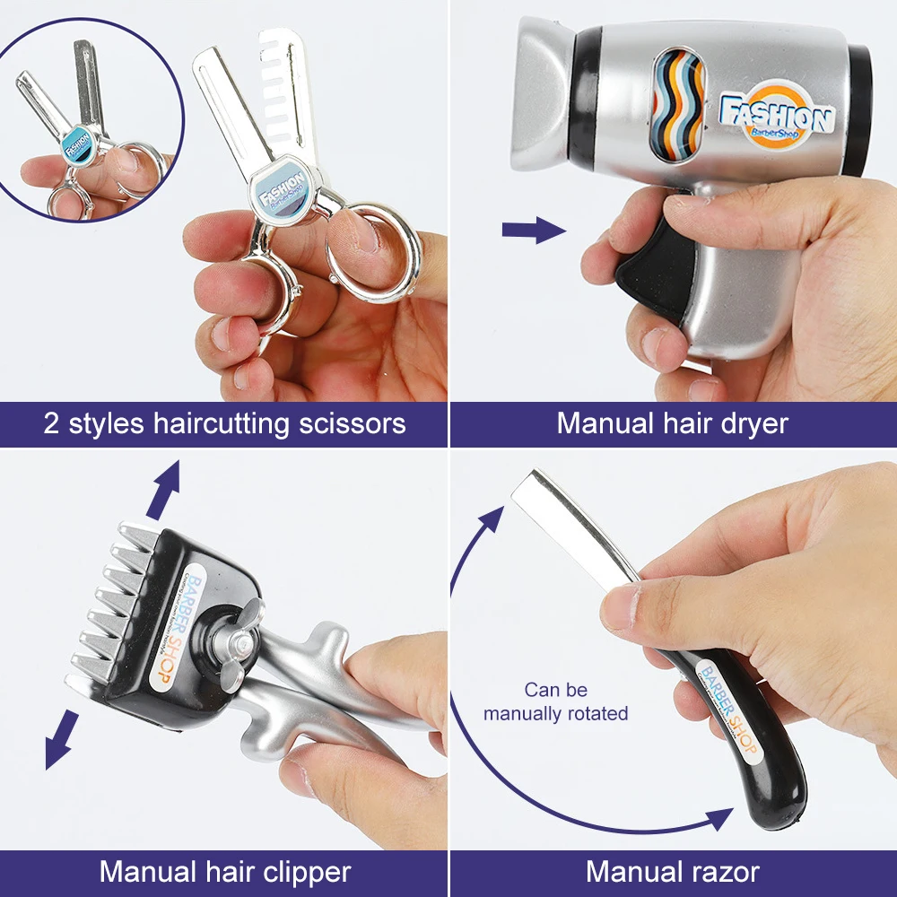 ألعاب تجميل عصرية للفتيات، مجموعة أدوات قص الشعر التظاهري، محاكاة التفاعل بين الوالدين والطفل، ألعاب الحلاقة، هدية عيد ميلاد للأطفال #2