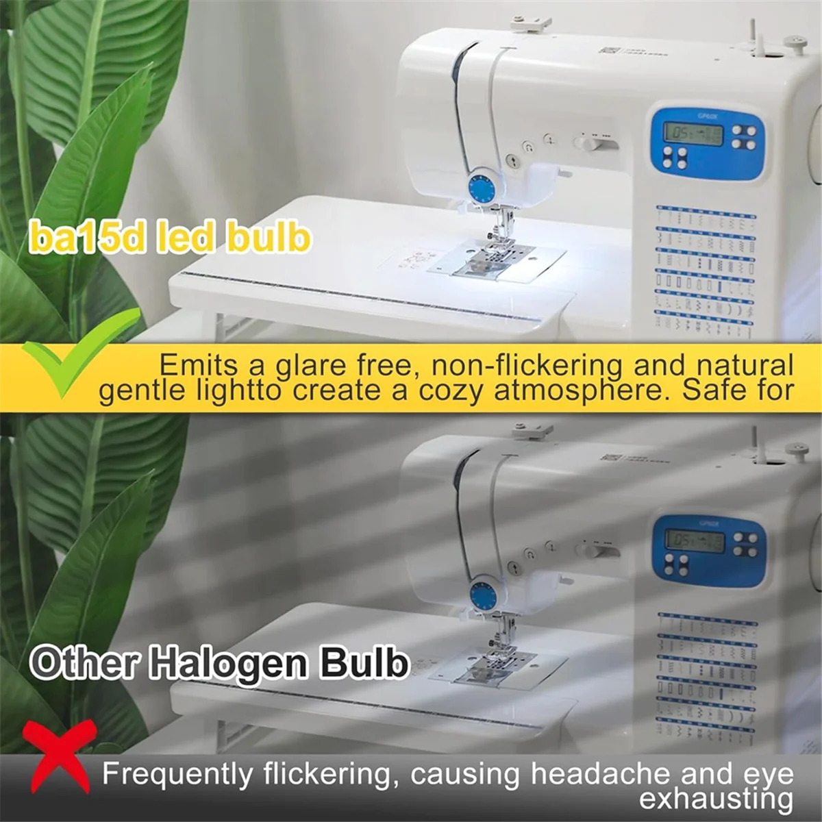 ABRB-BA15DLED 120V 이중 접촉 총검 베이스 LED 전구 0 와트 할로겐 JD T3/T4 동등한 교체 재봉틀 LED 전구 B