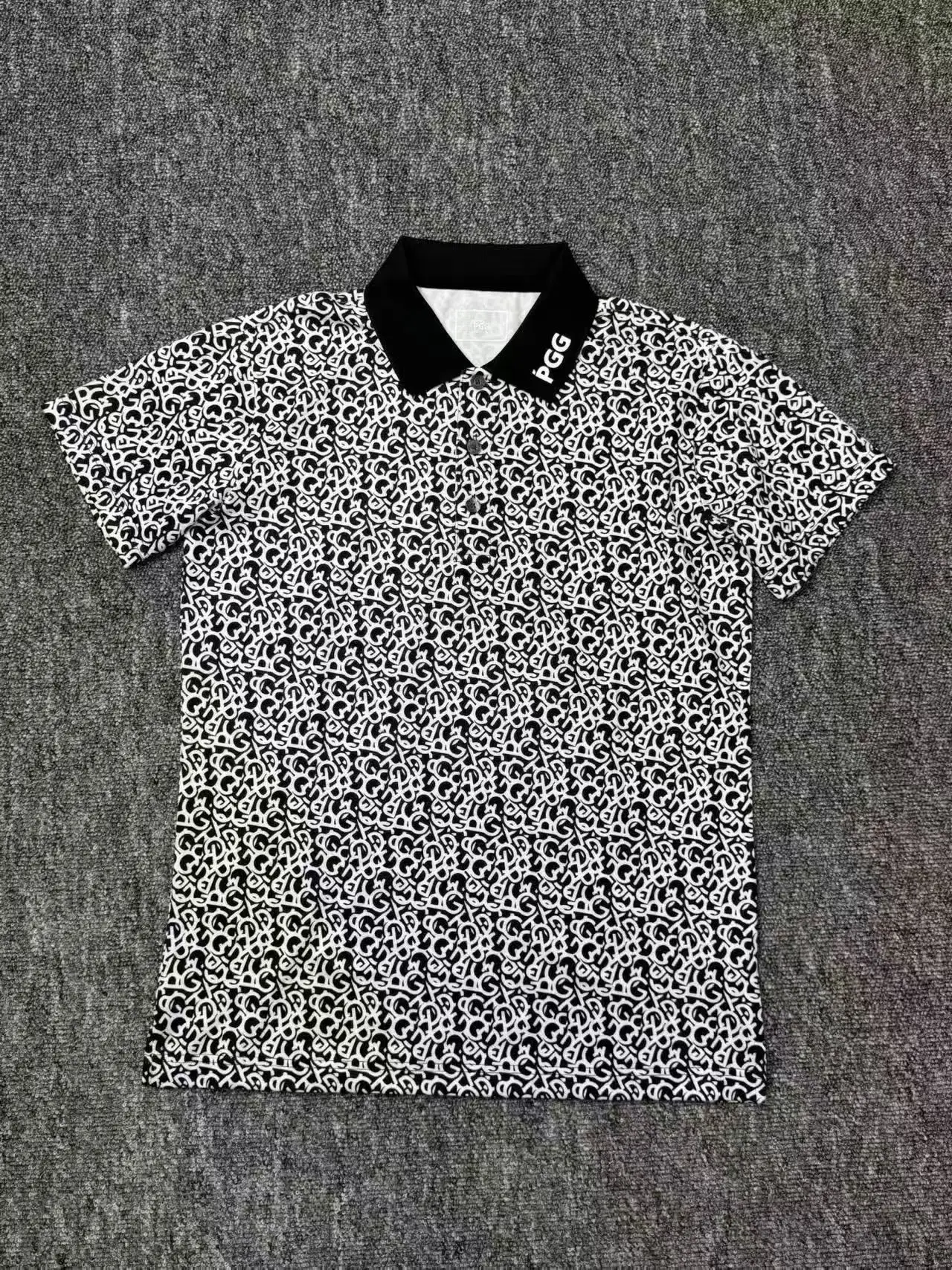 Pearlygates PG men's and women's contrasting collar full print short sleeved golf lapel shirt slim fit easy to match gift - view 4