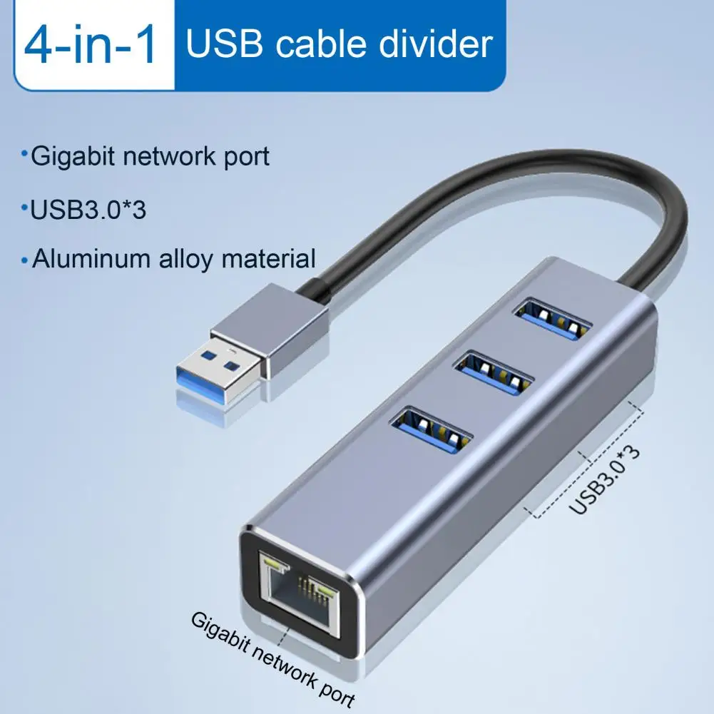 

Splitter Adapter Reliable Driver-free Portable USB3.0 Ethernet LAN Network Adapter Office Accessories