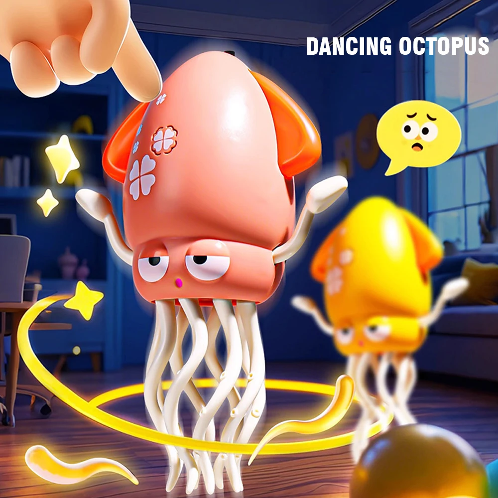 

New Music Dancing Squid Toys Twisting and Luminous Cute Magic Decompression Toys Puzzle 3-6 Years Old Children's Birthday Gifts
