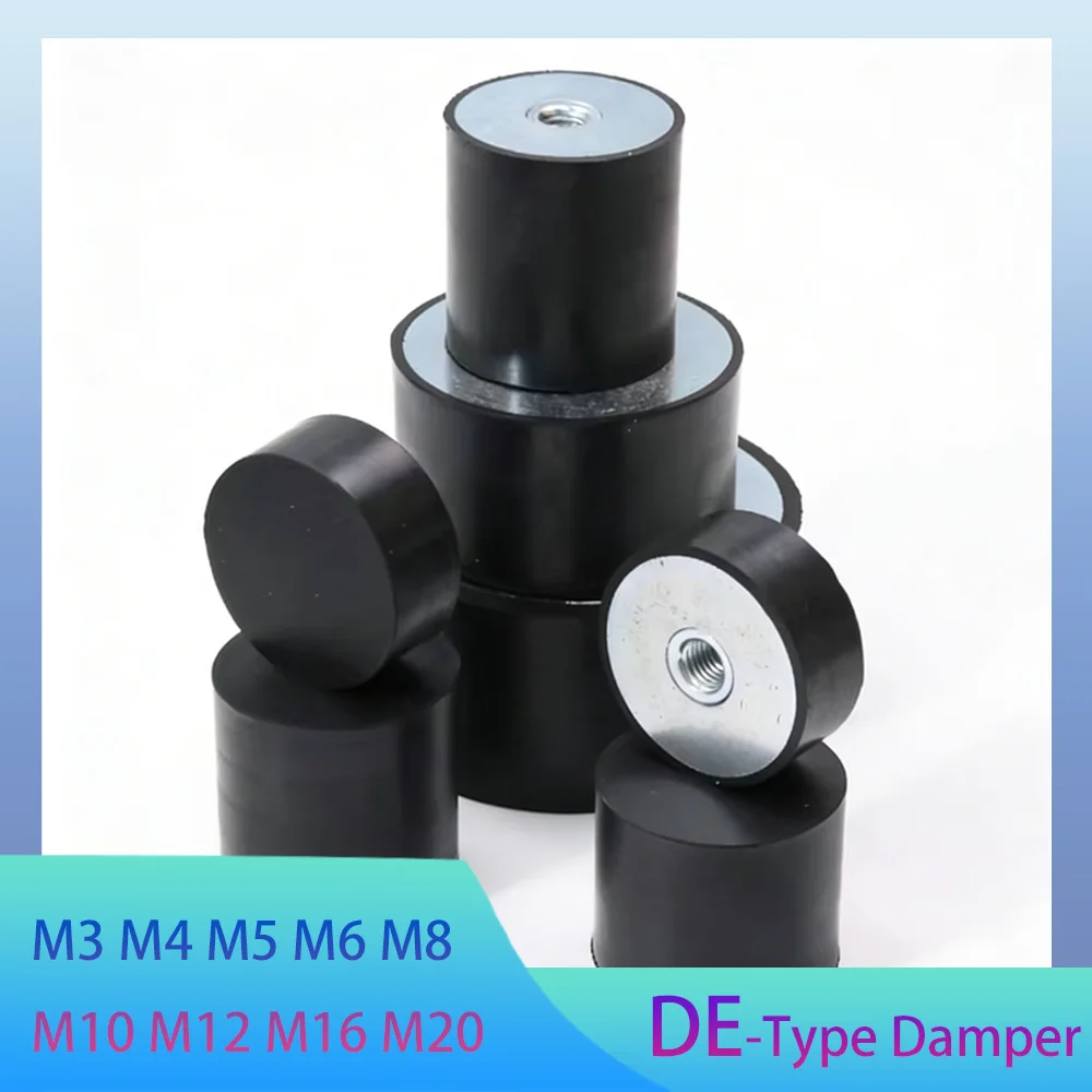 1-5Pcs Single Thread Female-End DE-Type Damper M3 M4 M5 M6 M8 M10 M12 M16 M20 Rubber Shock Absorber Isolation Mount Dia 8-150mm