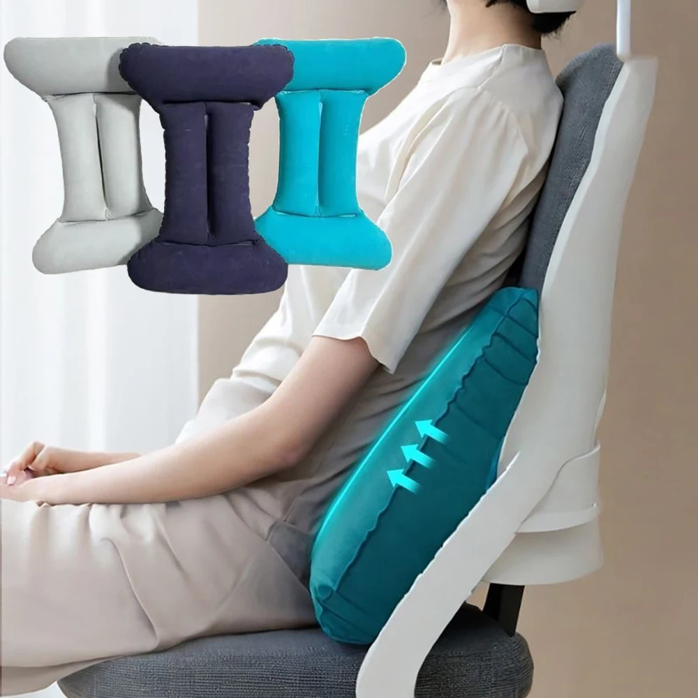 Inflatable Pillow, Plush H-Shaped Cushion, Leisure Office Travel Car, Airplane Lumbar Backrest, Backrest