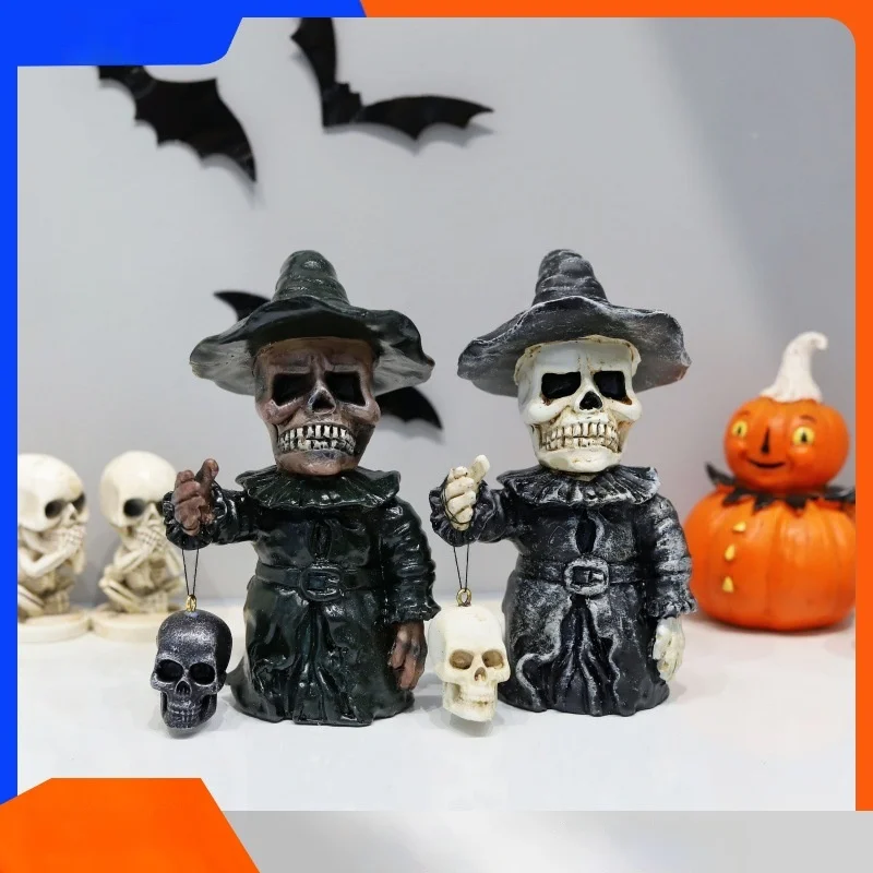 

Halloween Skeleton Ghost Decorative Resin Sculpture Ornaments spooky festival skull ghostly figurines for Halloween
