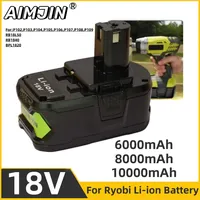 18V 6.0Ah/8.0Ah/10.0Ah Li-ion Battery for RYOBI Power Tools Compatible with P108 18V One+ Plus P104 P107 RB18L50 RB18L20 P108