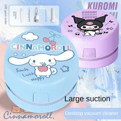 Sanrio-aspiradora de escritorio Cinnamoroll Kuromi, limpiador creativo de Anime, Hello Kittys, borrador de limpieza Kawaii, virutas de lápiz, regalo para niñas