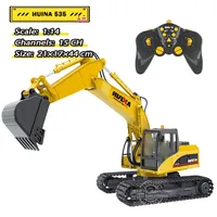HUINA 1/14 Remote Control Alloy Excavator 2.4G 15CH RC Excavator Vehicle Construction Engineering Trucks Car Model Boys Toy Gift