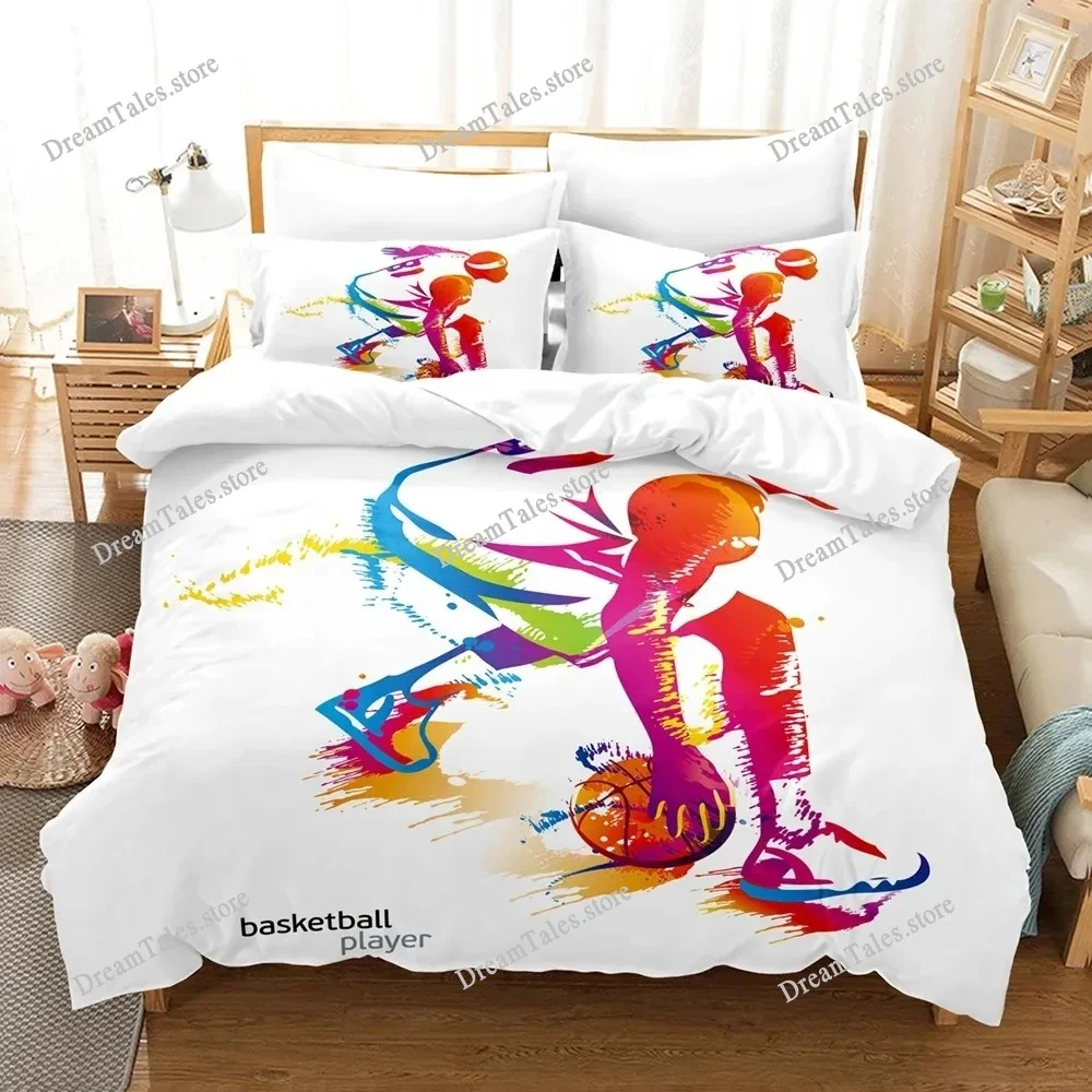 

Basketball Cartoon Duvet Cover Bedding Set 100% Polyester 3D Digital Printing Kids Boys Bedding King Size Printing Kids Gift741