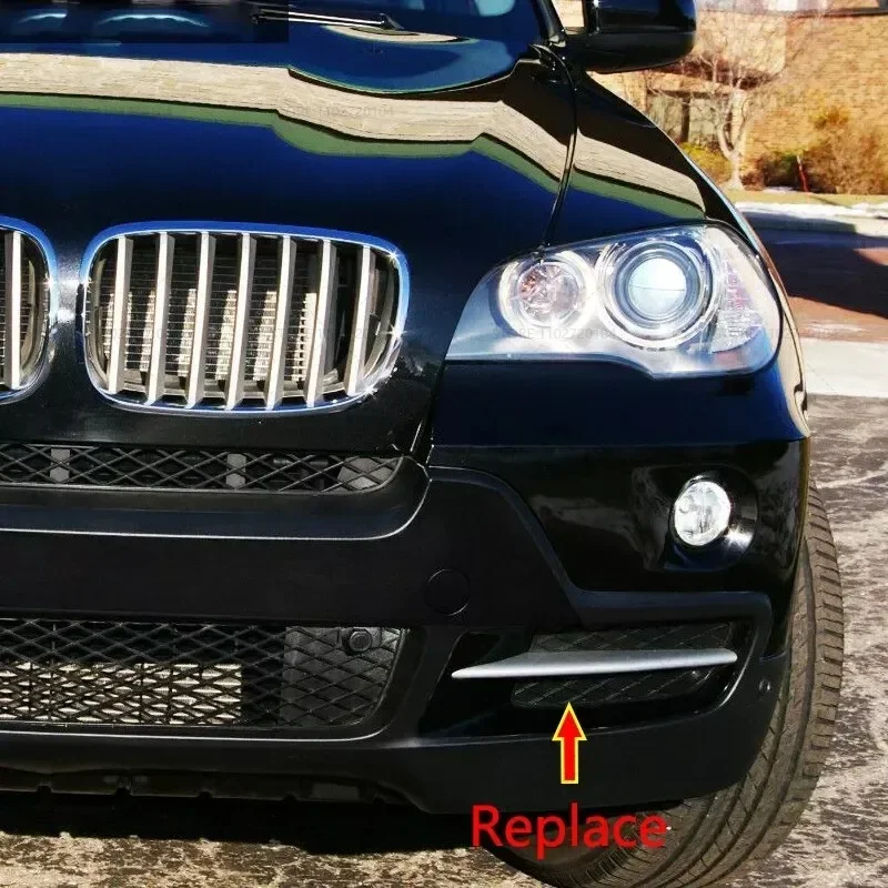 For 2007-2010 BMW X5 (E70) Front Bumper Lower Grille Cover Molding Trim 51117159593 51117159594