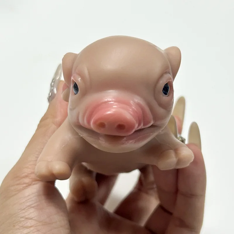 Cute Soft Silicone Reborn Doll Toy Simulation Mini Reborn Doll Naked Pig Toy Super Realistic Baby Pig Kids Play House Toys Gifts