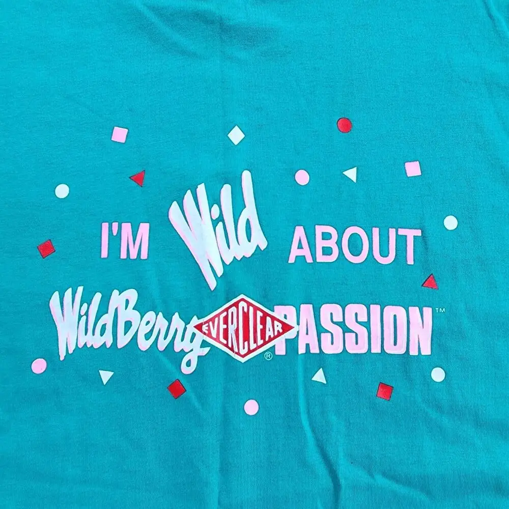 Vintsge 90s Everclear I'm Wild Bout Wildberry Passion Alcohol T Shirt 100% Cotton Streetwear High Quality