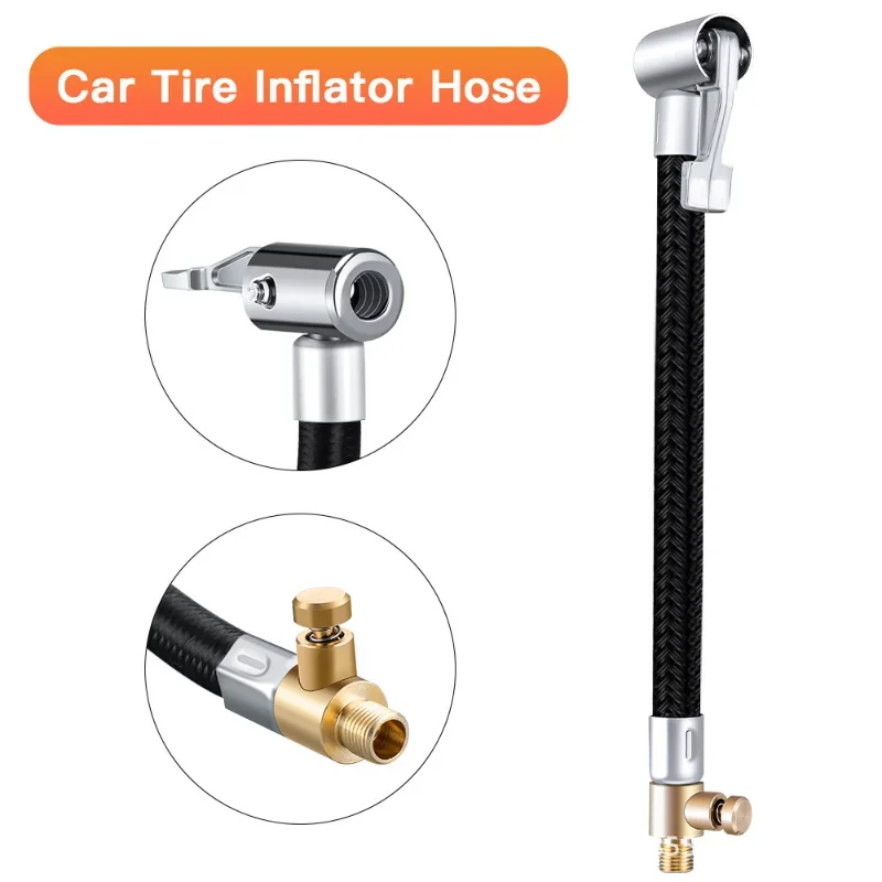 10 20 40cm Car Tire Inflator Hose Inflatable Air Pump Extension Tube Adapter Twist Tyre Connection Locking Air Chuck