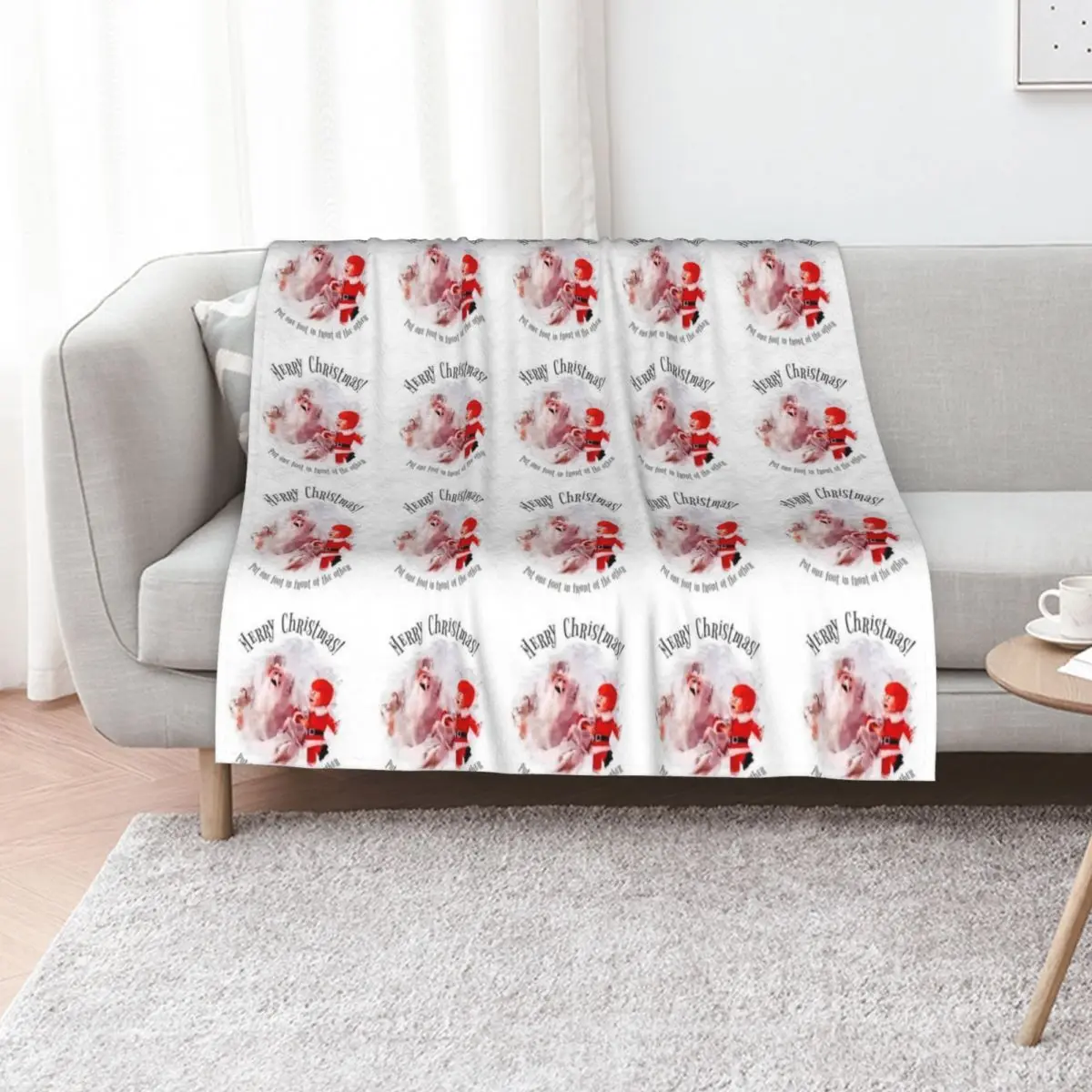 Christmas Put One Foot in Front of the Other Throw Blanket warm winter Sofa Kid'S Personalized Gift Cute Nap Blankets