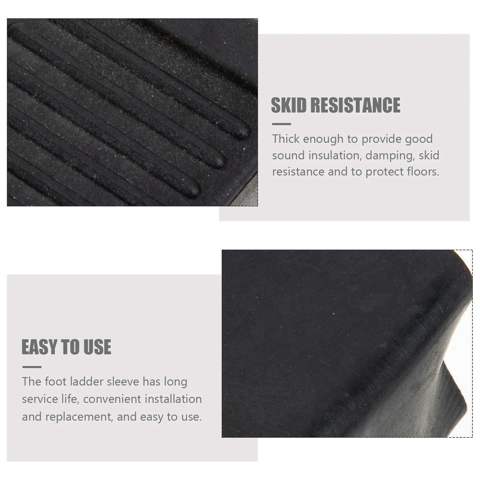 

4Pcs Ladder Leg Covers High Temp Resistant Rubber Pads Anti-Slip Floor Protectors Durable Long Lasting Ladder Foot Cover