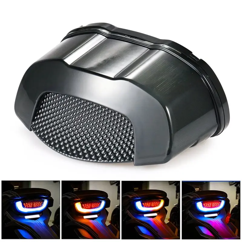 A73X-Motorcycle LED Taillight Motorcycle LED Tail Light Multifunctional Braking Flowing Water Driving Light Turn Taillight