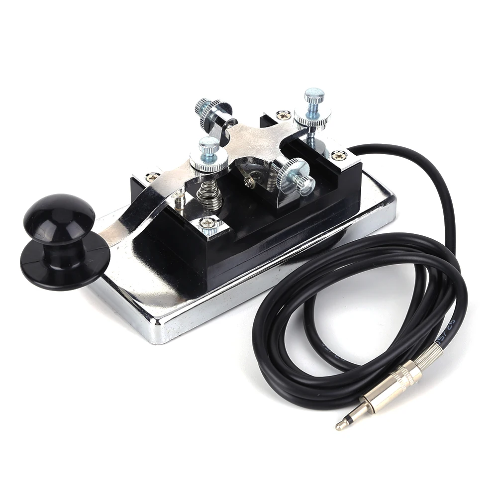 Stainless Steel Morse Code CW Trainer Learner DIY Telegraphing Key Morse Key Shortwave Radio Communication Teaching Aids