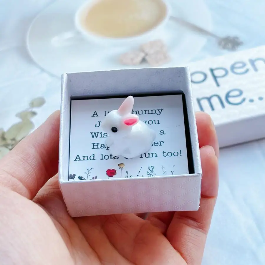 1/5/10/20/50/100pcs Easter Prank Rabbit Box Gift | Warm-Hearted Surprise Box With Mini Card, Resin Decor, Perfect For Spring, Bi