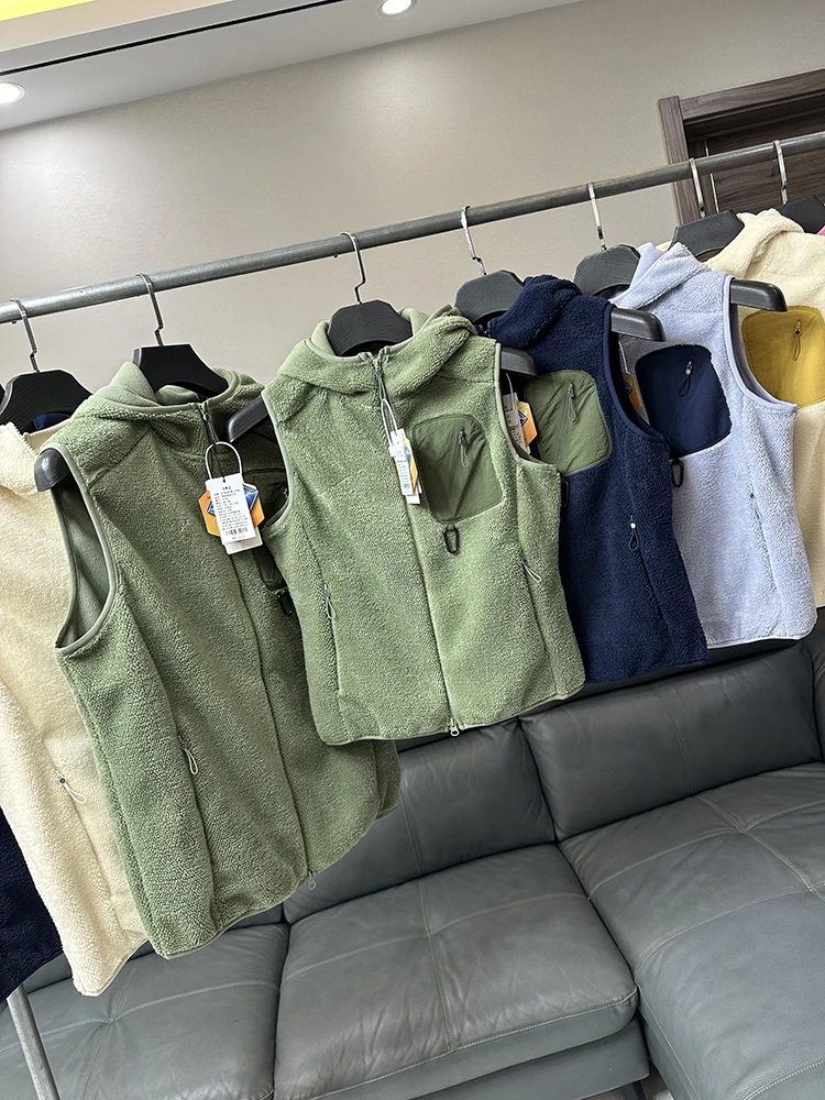 

Утепленный уличный жилет с капюшоном для пар, теплый, осенне-зимний, из полиэфирного волокна, с воротником-стойкой, на молнии, мужская куртка