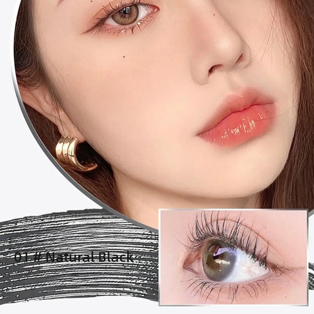 Mascara per ciglia Mascara in fibra di seta impermeabile Nero Estensioni per ciglia arricciate lunghe Cosmetici per il trucco degli occhi non agglomeranti