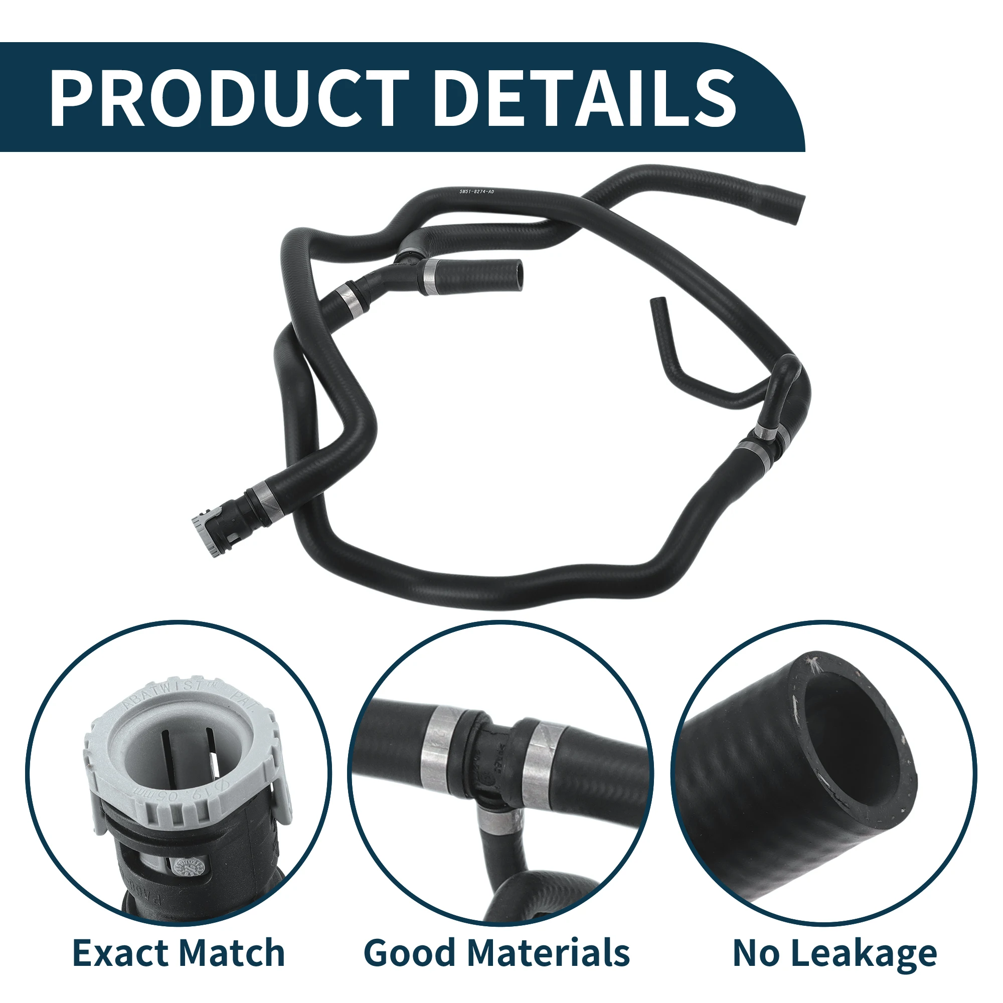 

UXCELL Radiator Hose Heater Hose Radiator Outlet Hose Pipe No.5M518274AD/31368045 for Ford Focus 2007-2014 Heating Water Pipe