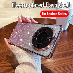 Luxury Plating Glitter Case for Oppo Realme 11 Pro Plus 4g 5g Women Gradient Soft Silicone Back Cover