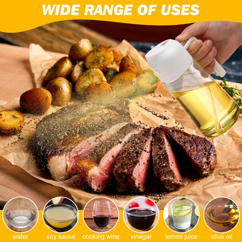 Pulverizador de aceite de oliva, botella pulverizadora de aceite de plástico, dispensador de cocina, Camping, hornear, vinagre, pulverizador de soja, accesorios de cocina