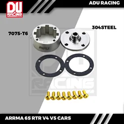 ADU RACING 304 stalowy stop aluminium 7075-T6 przednia/środkowa/tylna obudowa mechanizmu różnicowego obudowa mechanizmu różnicowego dla ARRMA 1/8 RTR