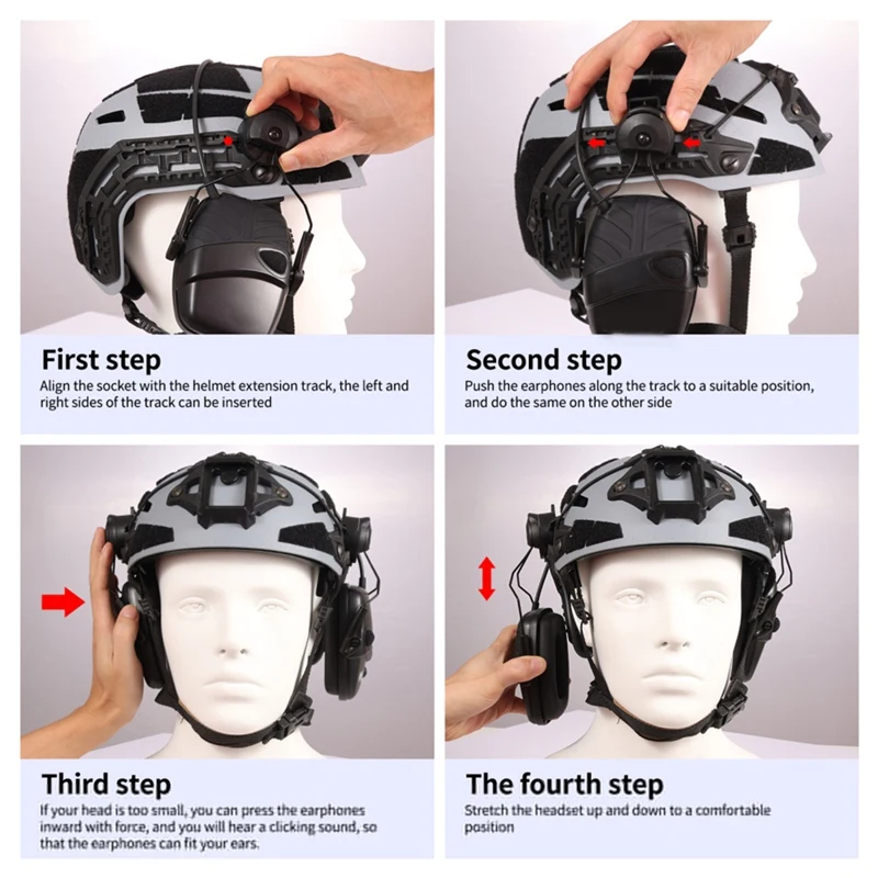 กลางแจ้งยุทธวิธีอิเล็กทรอนิกส์-ยิง Earmuff ปืน-ช่วงป้องกันเสียงรบกวนชุดหูฟัง Impact Sound Amplification Hearing Protector B