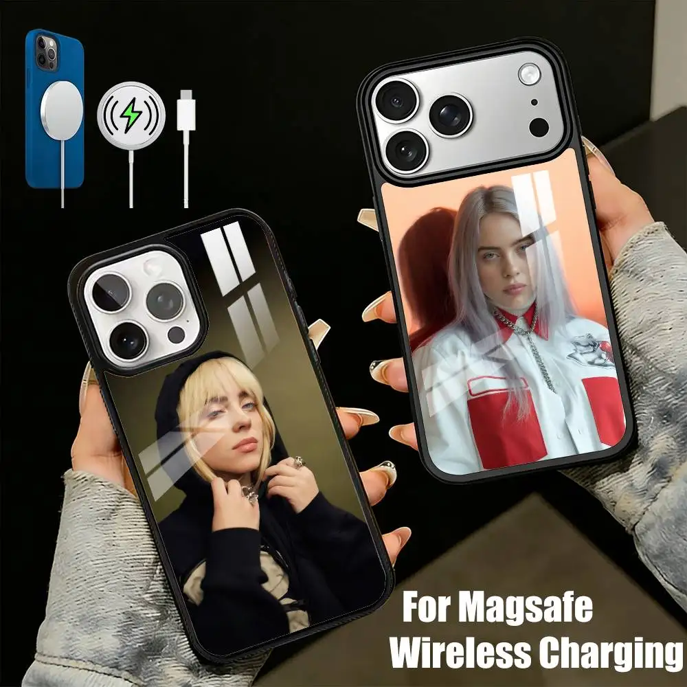 

BE B-Billie Bad Guy Printing Phone Case For iPhone17,16,15,14,13 Plus,Pro Max Magnetic For Magsafe Wireless Charging