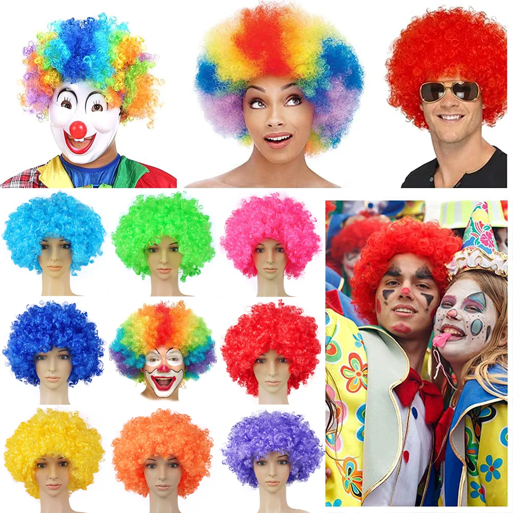 Performance Wavy Curly Clown Wig Cosplay Hair For Christmas new year adult birthday Party Disco decoration kids gift Supplies