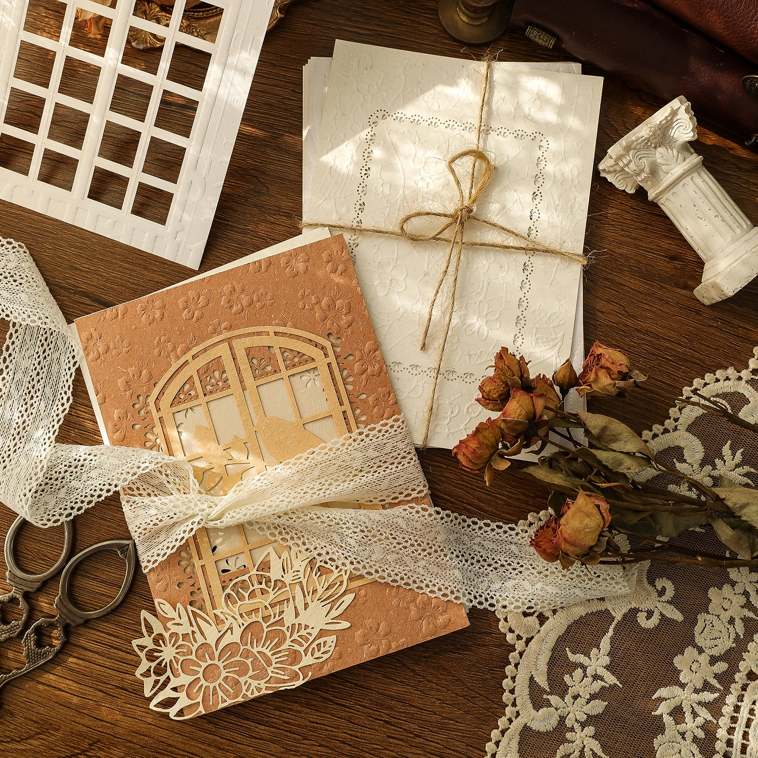 6PCS/LOT Notebook Library series retro creative paper memo pad