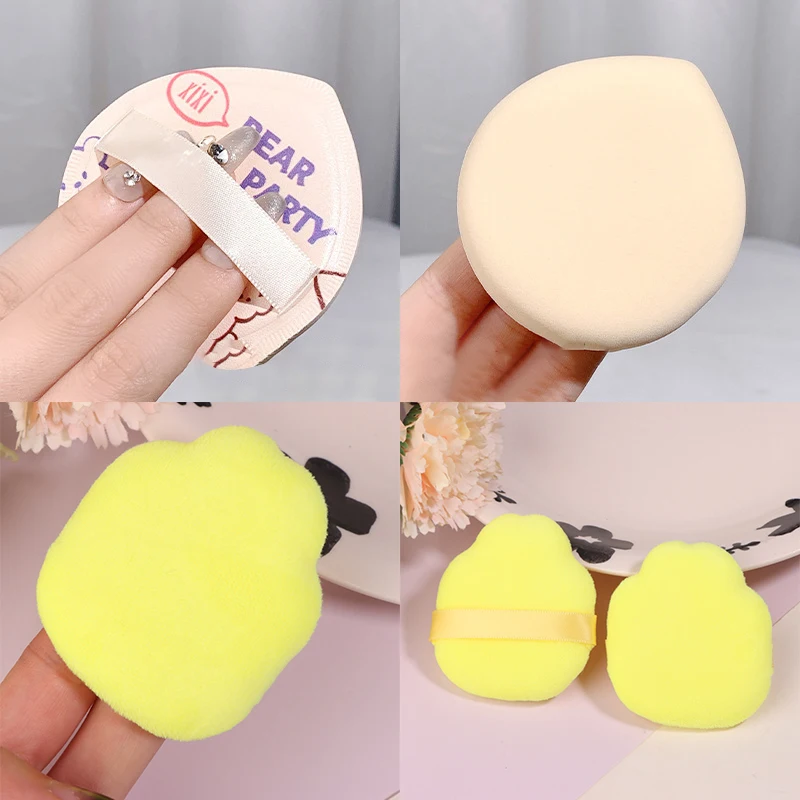 1/2Pcs Bear Shape Powder Puff Soft Makeup Sponge For Face Make Up Eyes Contouring Shadow Cosmetic Washable Mini Velvet Puff