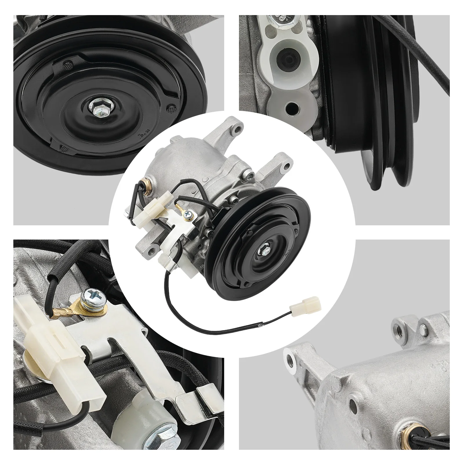 A/C Compressor Fits Kubota M108 M110 M108S M5040 Tractor, Air Conditioning Compressor 12V 125W Direct Replacement