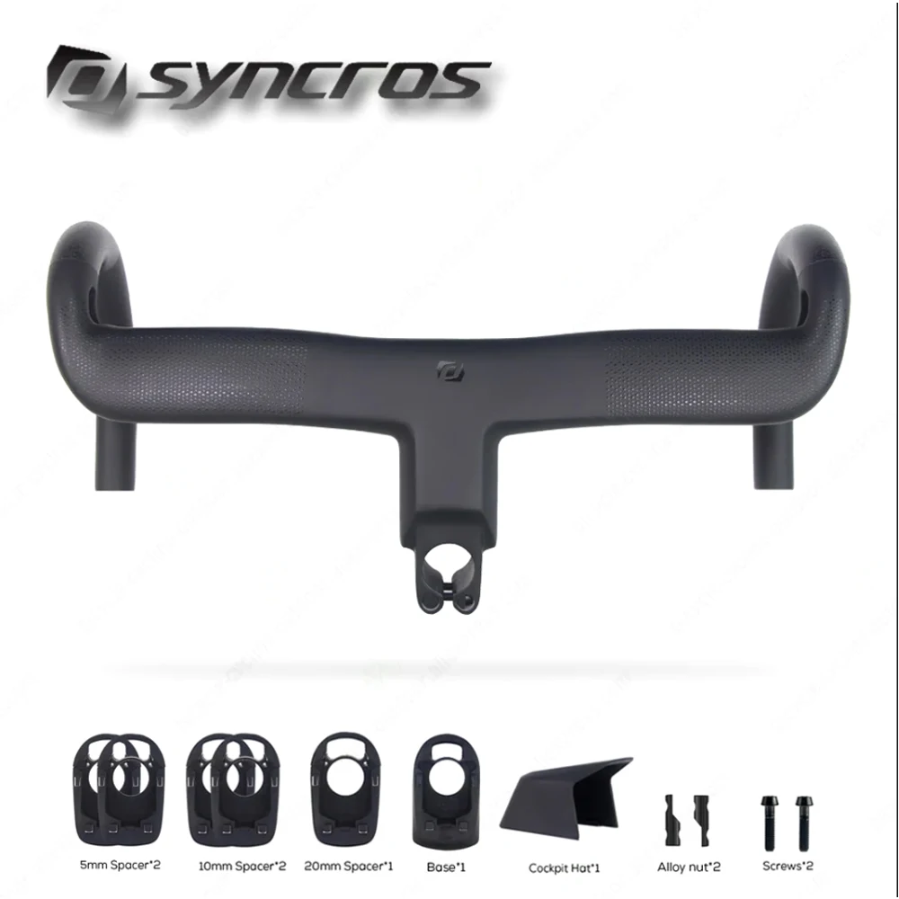 Syncros Creston Ic Sl Aero RC Carbon Bicycle Integrated Cockpit All Internal Cables Di2 Road Bike Handlebar 380/400/420mm