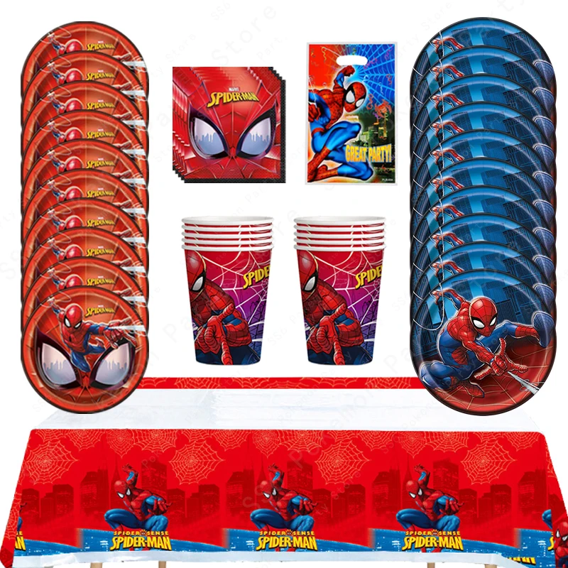 Spiderman Birthday Party Decorations Set Disposable Tableware Napkins Cup Plate Spidey and His Amazing Friends Birthday Supplies view 3