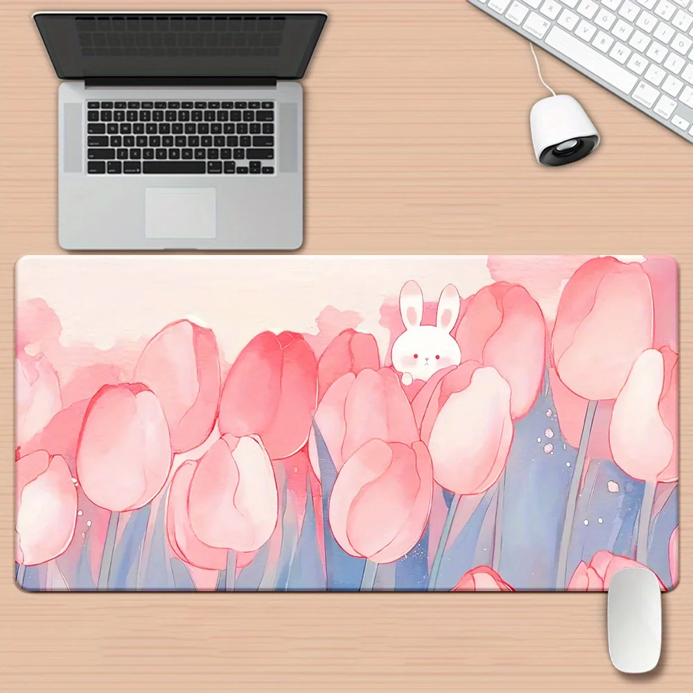 Brand Tulip HD Printed Desk Pad XXL Iron Art Gaming Mouse Mat Multi Functional Keyboard Office PC Gamer Mat