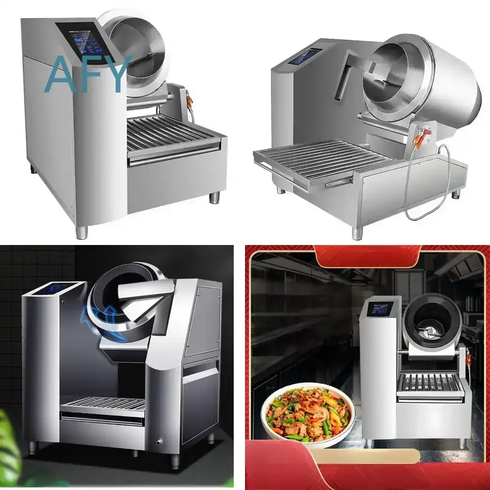 Automatic Single-side Roller Stir-frying Machine for Commercial Kitchen Use Food Processing Equipment for Restaurant Catering
