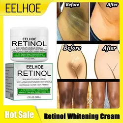 Creme Clareador Retinol para Parte Privada, Ilumine a Pele Negra, Loção Branqueadora Permanente para o Corpo Inteiro, axilas, joelho, nádegas