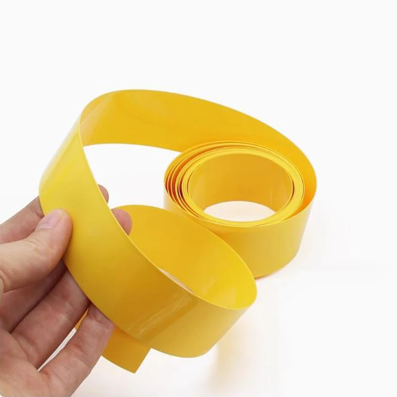 Tubo termorretrátil de pvc amarelo 18650 bateria de lítio isolamento proteção embalagem filme manga poeira tubo retrátil