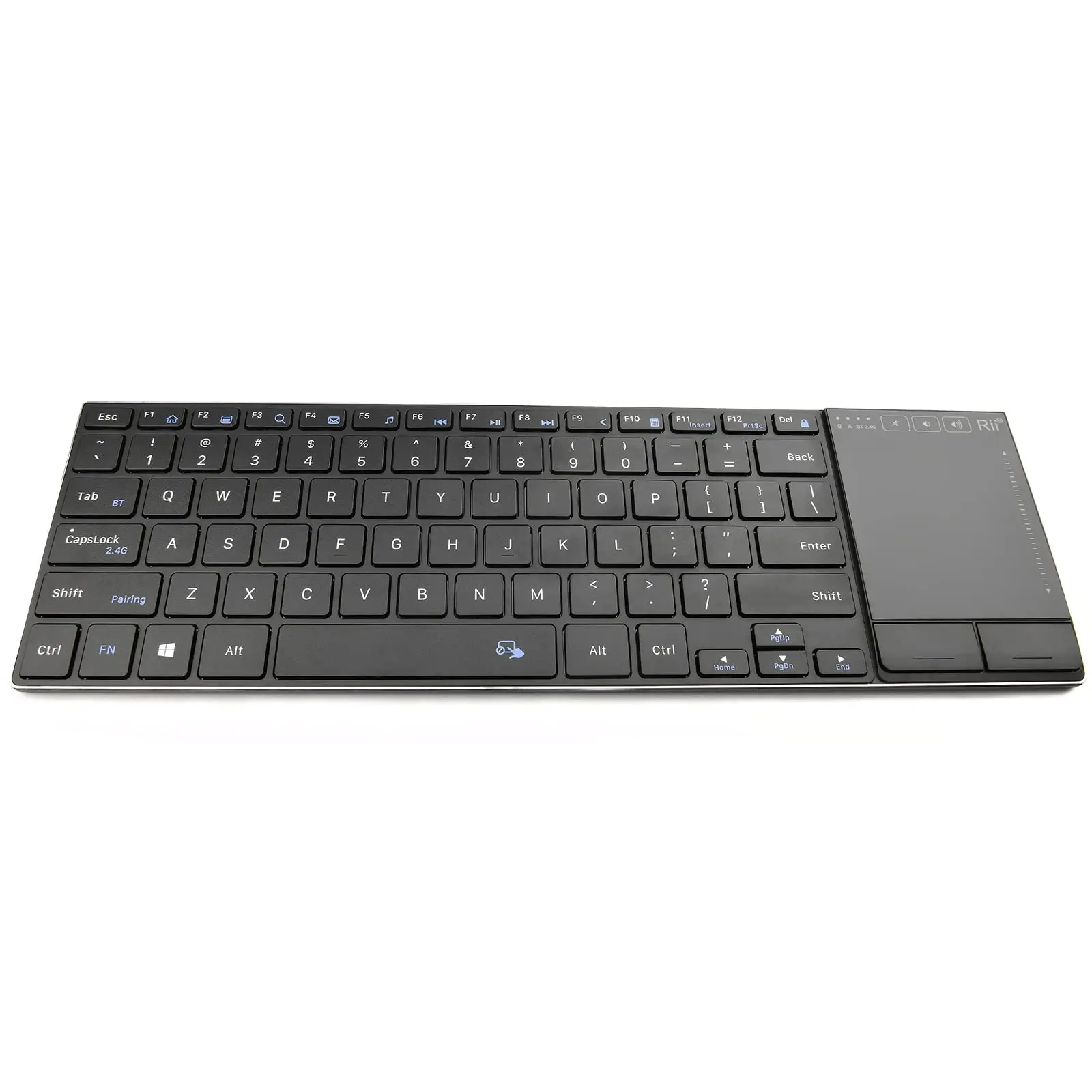 Rii-miniteclado inalámbrico K22S con Bluetooth, teclado recargable con panel táctil multitáctil, Compatible con PC, Mac, portátil y Windows