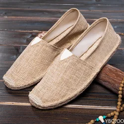 Men Shoes Summer Espadrilles Men Canvas Sneakers New Breathable Fisherman Shoes Men Slip On Loafers Large Size 45 Sneakers