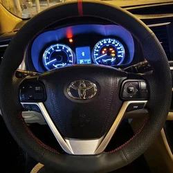 Customization Car Steering Wheel Cover Microfiber Leather For Toyota Highlander 2014 2015 2016 2017 2018 2019 Sienna 2015-2019