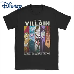 Disney Villains T-Shirt for Men Women Colorful Group Humor Graphic Humor Pure Cotton Tees Short Sleeve T Shirts Graphic Clothing