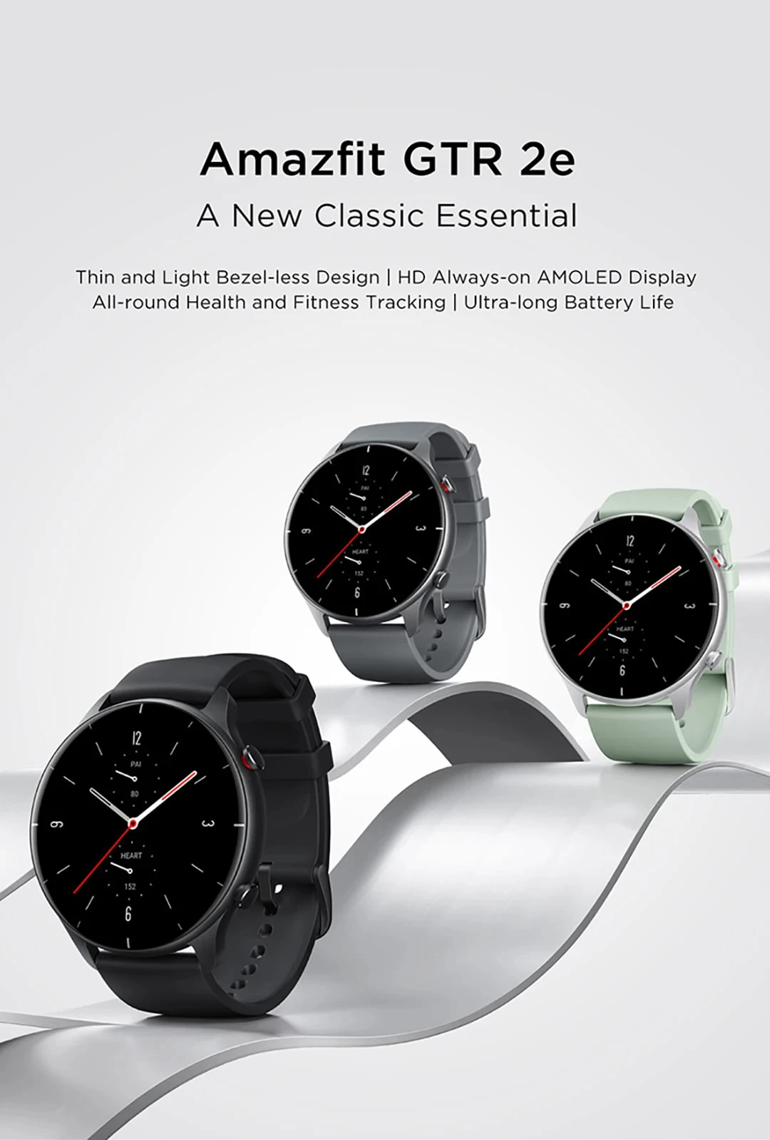 Original Used Amazfit GTR 2e Smartwatch GPS+GLONASS Precise SpO2 Positioning 5ATM Bluetooth 90 Built-in Sports Modes 95New Nobox