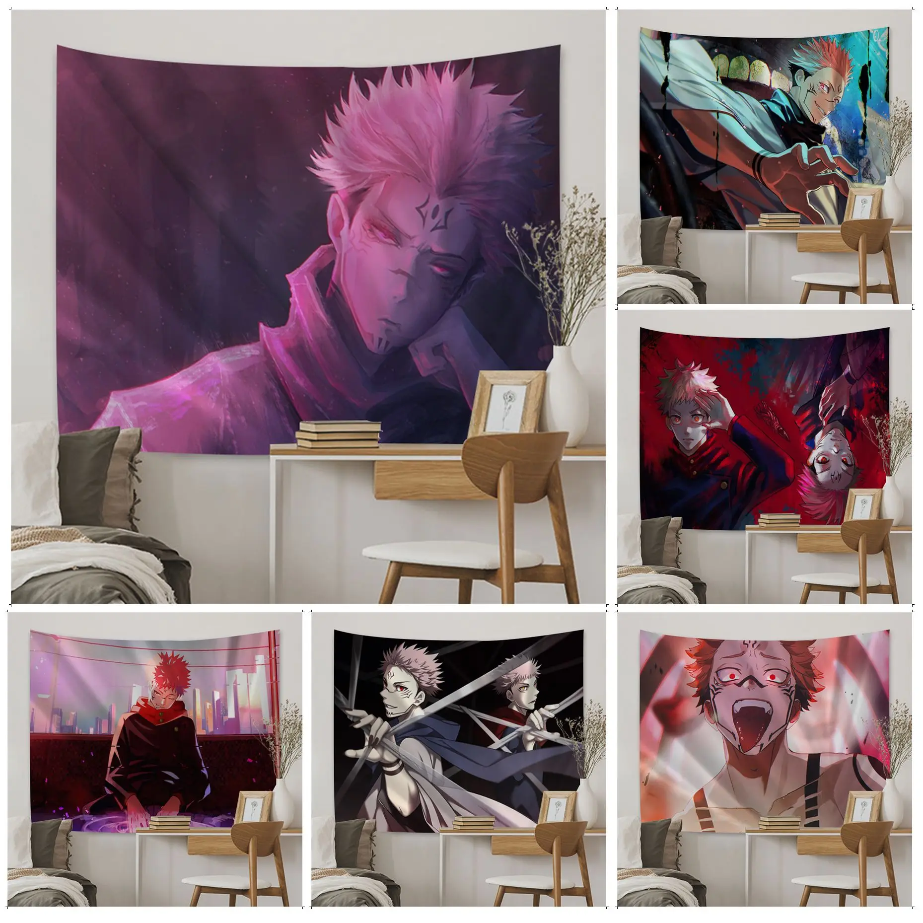 Jujutsu Kaisen Ryomen Sukuna DIY Wall Tapestry Art Science Fiction Room Home Decor Art Home Decor