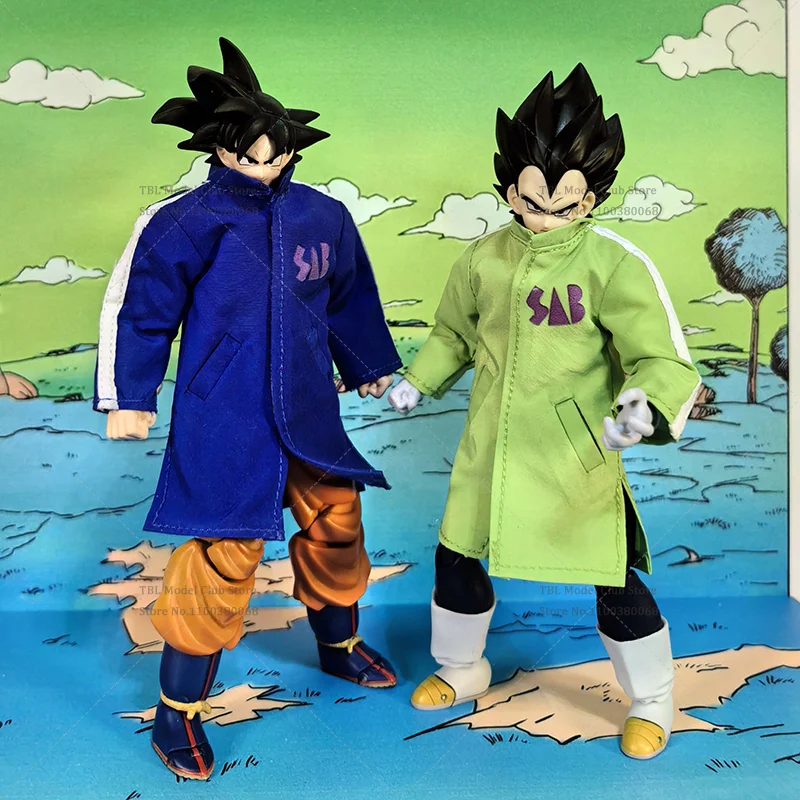 1/12 Scale Male Clothes Trunks Blue Denim Top Goku and Vegeta's Cold-proof Jacket For SHF 6-inch Action Figure Soldier Scene - view 4