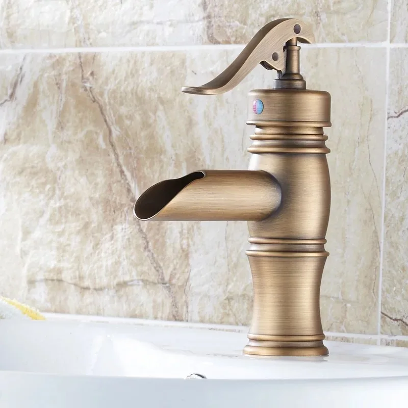 BECOLA Bathroom basin faucet antique bronze colour bathroom water tap antique brass faucet GZ-8013